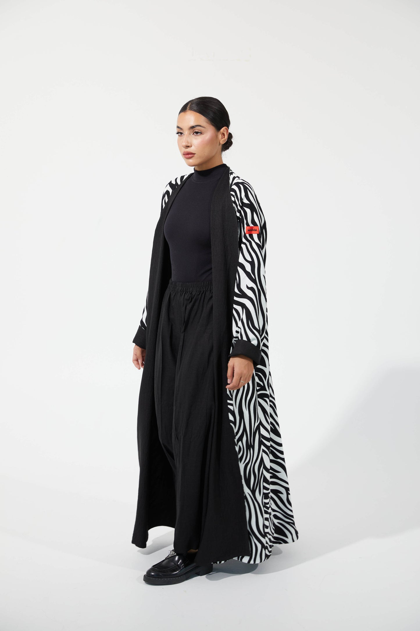 B&W double sided zebra abaya