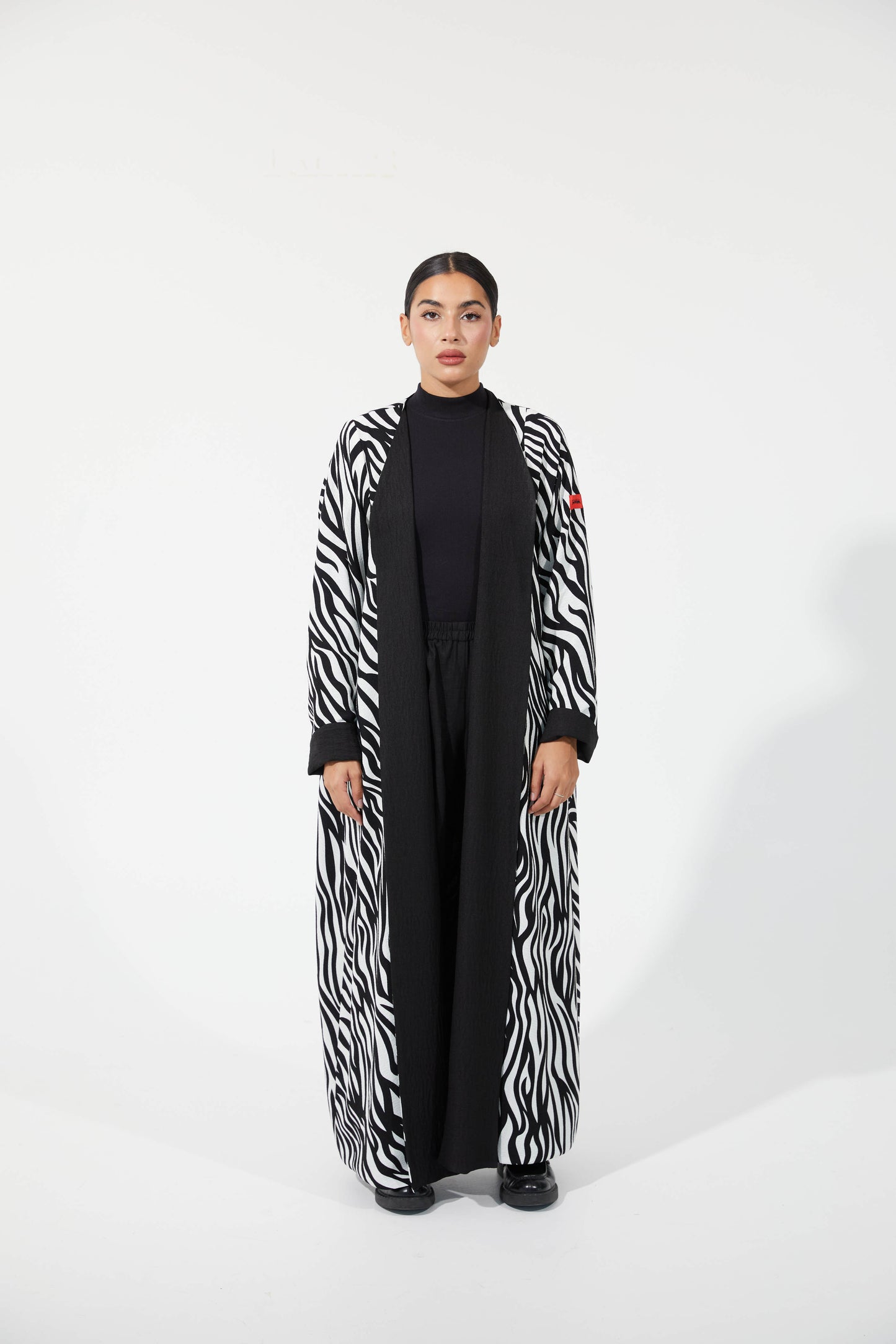 B&W double sided zebra abaya