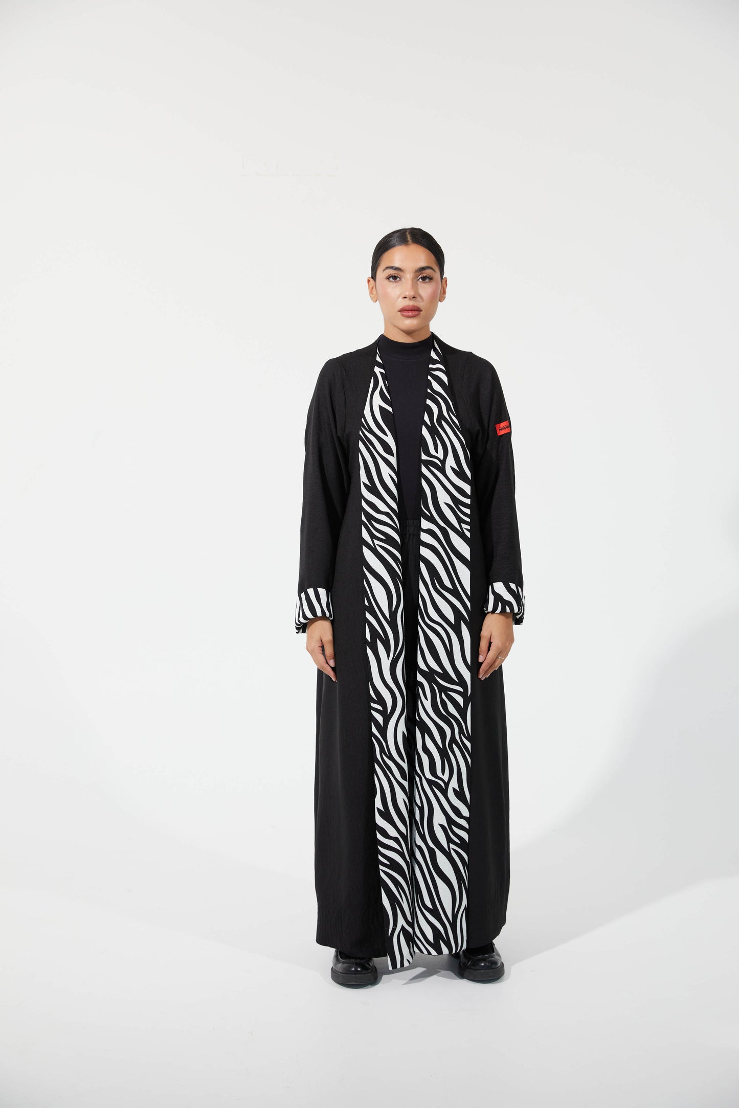 B&W double sided zebra abaya