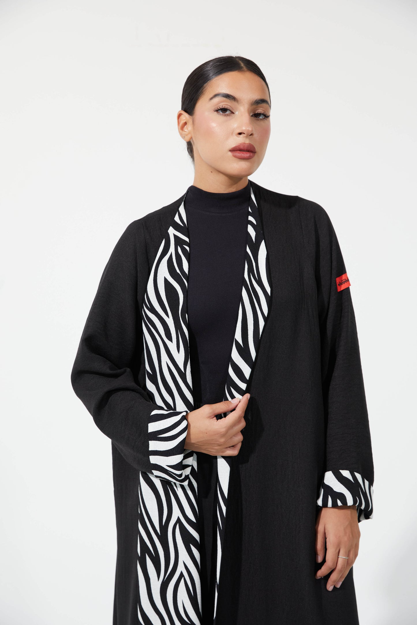 B&W double sided zebra abaya