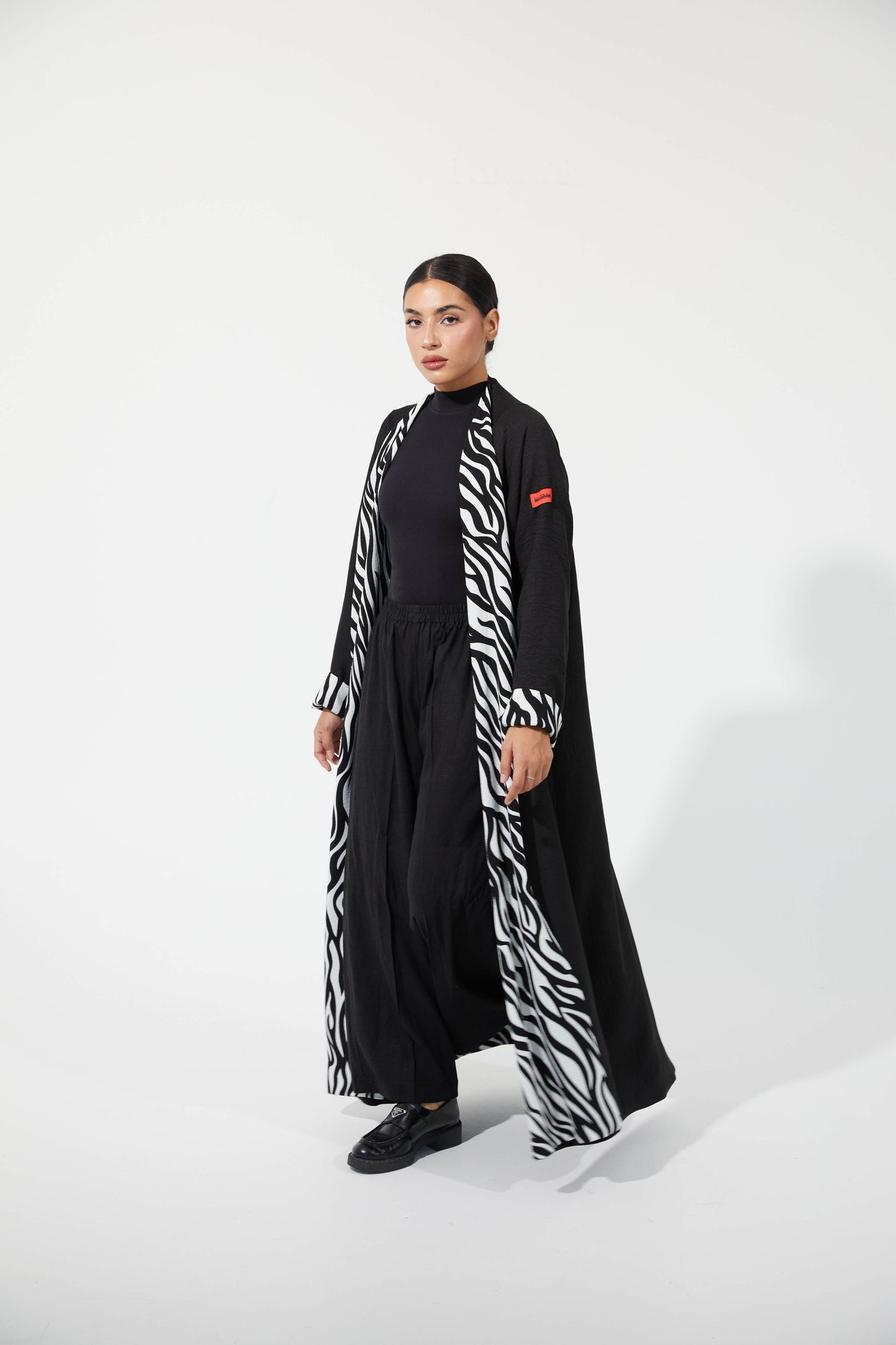 B&W double sided zebra abaya